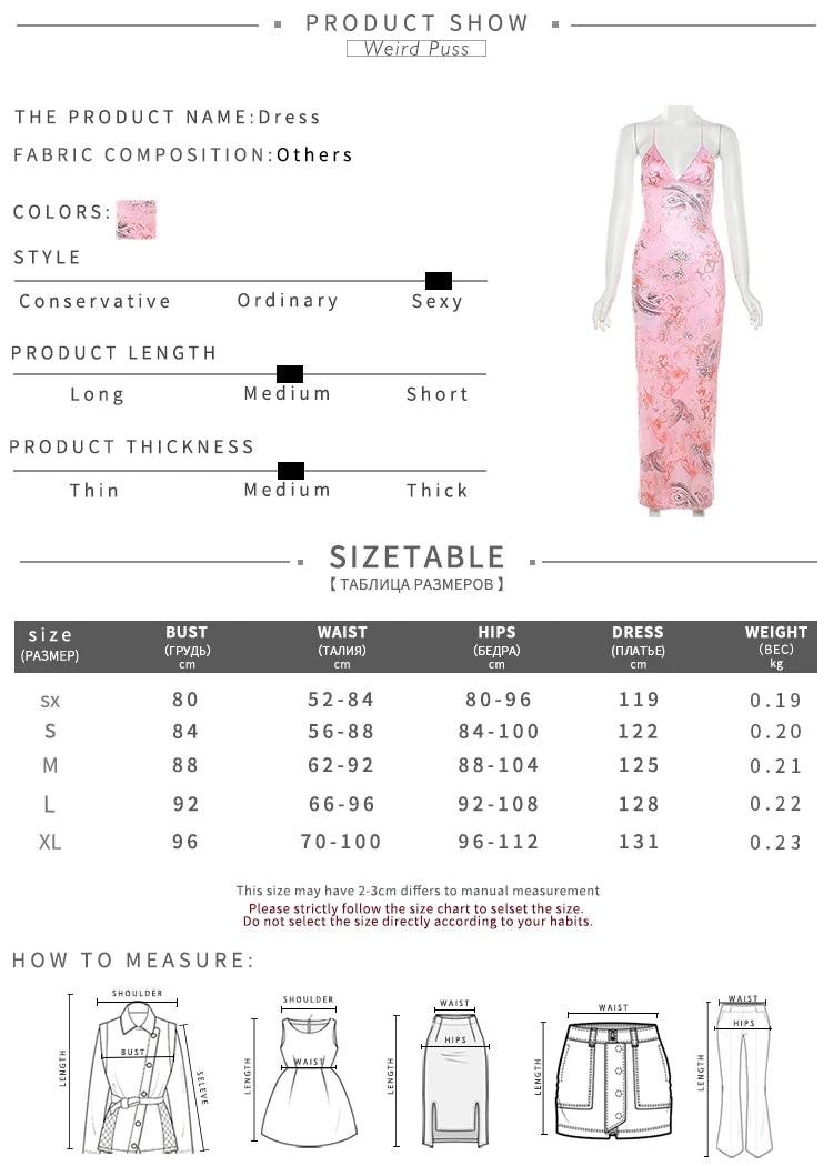 Weird Puss Chic Butterfly Women Maxi Dress Print Backless Spaghetti Straps V Neck Halter Bodycon Hot Girls Club Party Vestidos