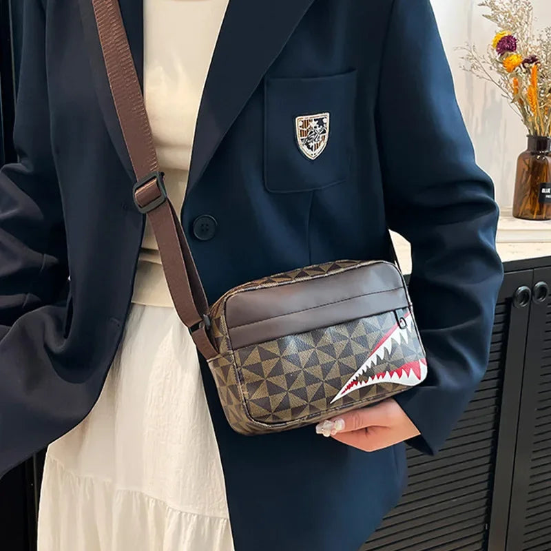 Creative Shark Mouth Crossbody Bag Simple Coin Purse Mobile Phone Bag Casual Fashion Crossbody Large Capacity Small Square Bag