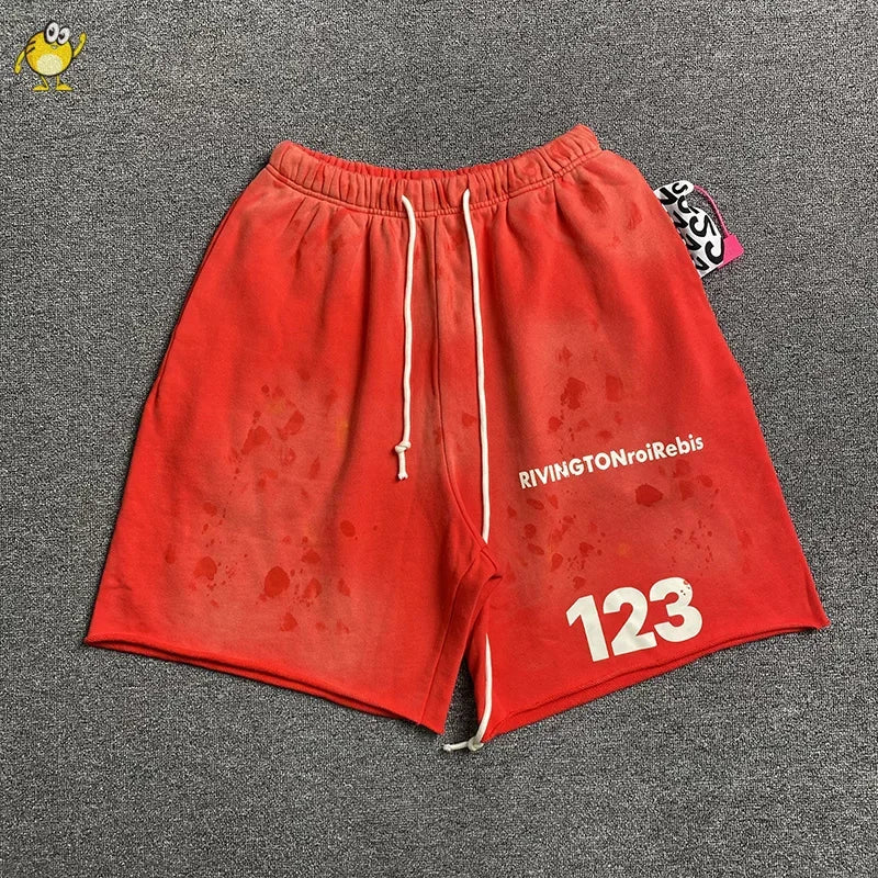 Men Woman Black Green Purple Red RRR123 Shorts Joggers Streetwear Drawstring Good Quality Vintage Graffiti Casual Couple