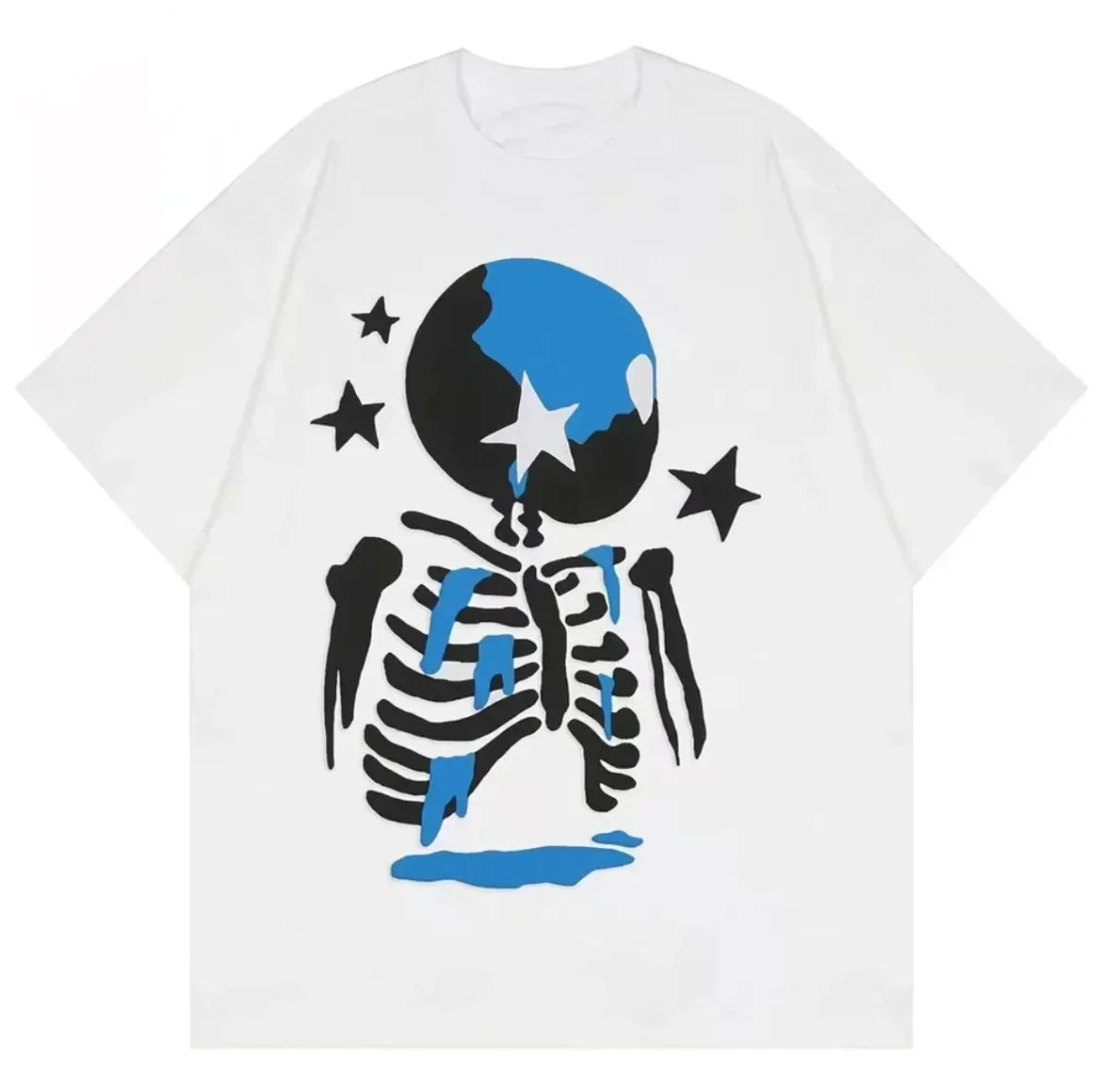 Casual and fashionable Gothic printed pure cotton vest Y2K summer classic loose Harajuku hip-hop oversized sleeveless top
