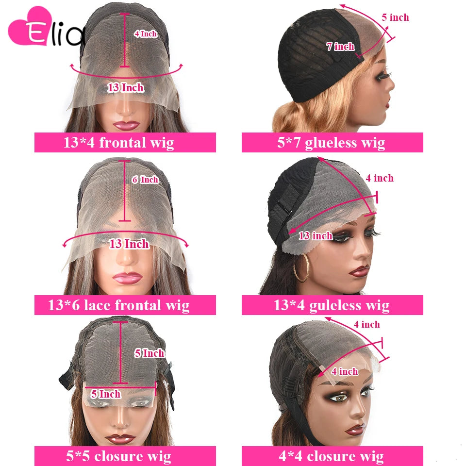 Pink Purple Wigs Human Hair New Arrival Wigs for Women Elia Hair 13x4 Lace Front Human Hair Wigs Preplucked 5x5 Lace Closure Wig