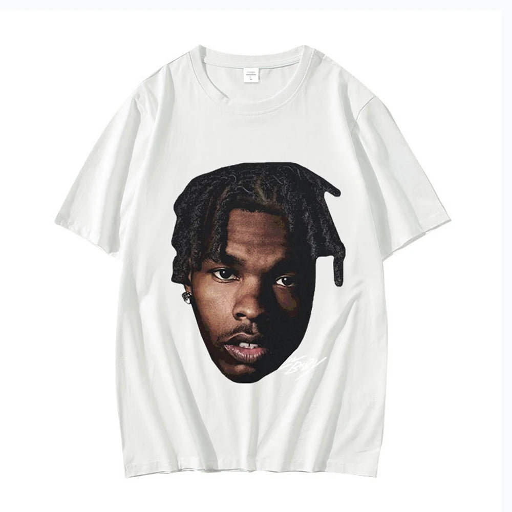 Lil Baby Retro Graphic Men's Hip Hop Style Rapper Men Women Cotton Short Sleeve T-Shirts Oversized Streetwear 80046