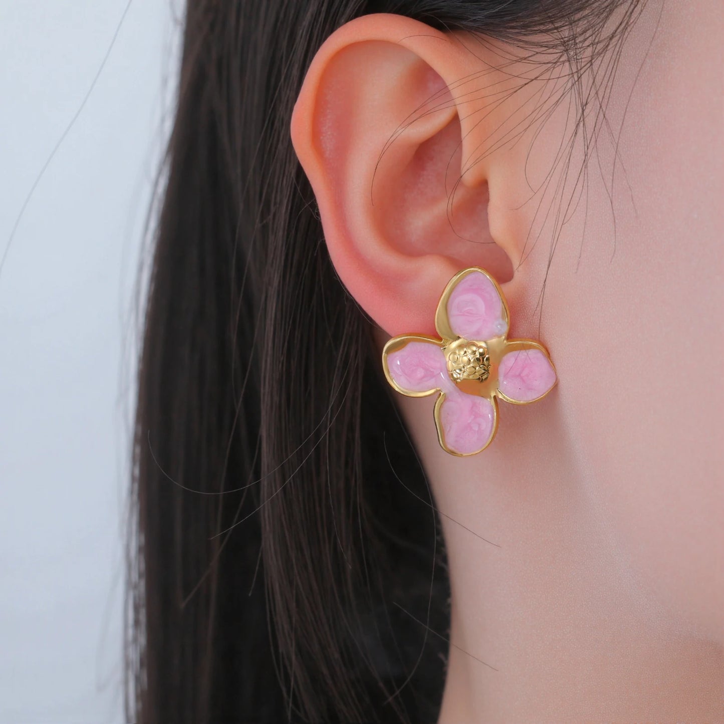 Cazador 2Pcs Flower Women's Earrings Stainless Steel Stud Earrings Jewelry Trend 2025 Party Wedding Birthday Gifts New Wholesale