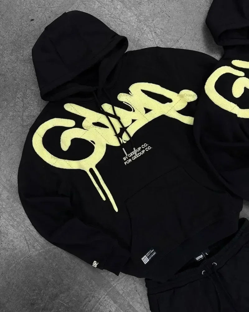 Y2K street style Fashion Letter Printing Cotton Hoodies Harajuku Hip Hop Punk Men Oversized Hoodies Sweatshirts Casual Jacket
