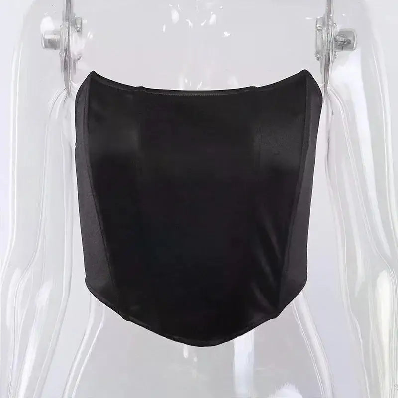 Sleeveless Off Shoulder Velvet Fashion Sexy Corset Crop Tops Vest Female Underwear Backless Bustier Top Solid