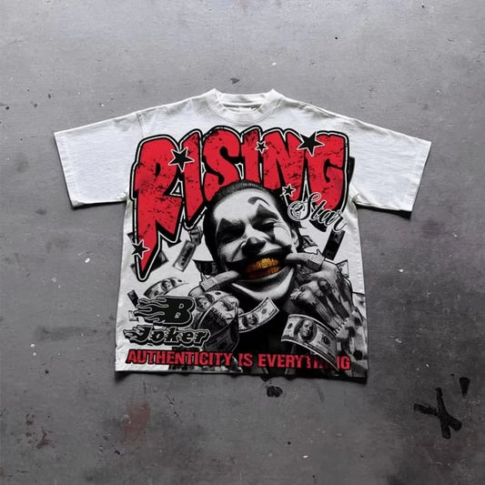Joker Money On The Street Authenticity Is The Most Important Old Graphics T-shirt Men Y2K Oversize Tshirt Streetwear Women Tops