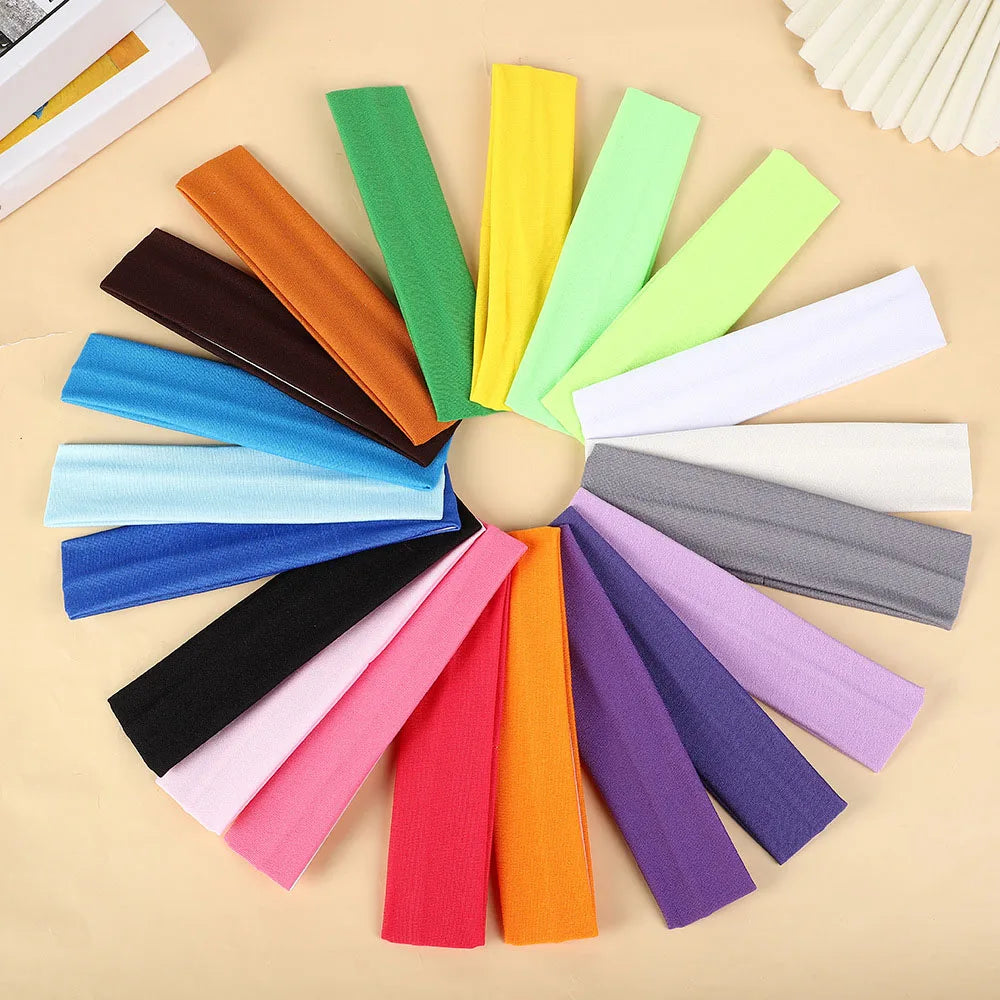 10 Pcs Elastic HairBand Fashion Headbands For Women Solid Color Sports Running Fitness Yoga Hair Bands Makeup Hair Accessories