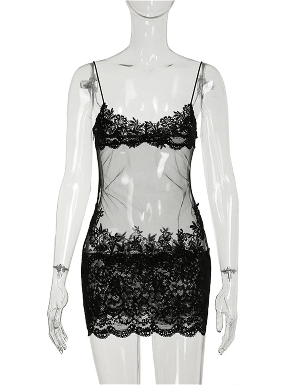 Weird Puss Y2K Party Lace Patchwork Dress Women Sexy 2025 Summer Trend Sleeveless Low-Neck Stretch Midnight Clubwear Bodycon