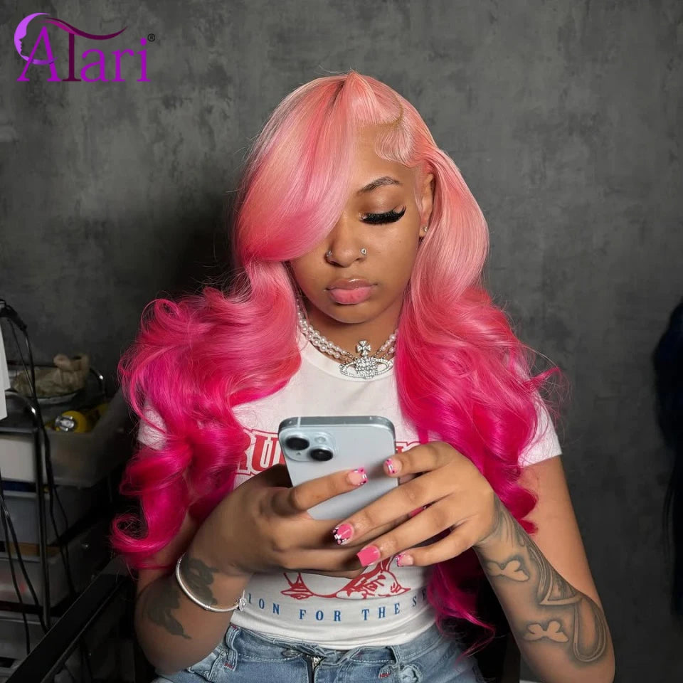 613 Blonde Straight 13x6 Lace Frontal Wig Ombre Rosa Pink 13x4 Lace Front Human Hair Wigs Pre Plucked 180 Density Ombre Lace Wig