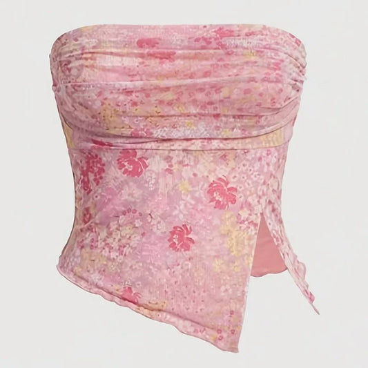 Women's Aesthetic Pattern Sleeveless Sheath Tank Vintage Cute Pink Top Y2k Clothing Body-Shaping Tops