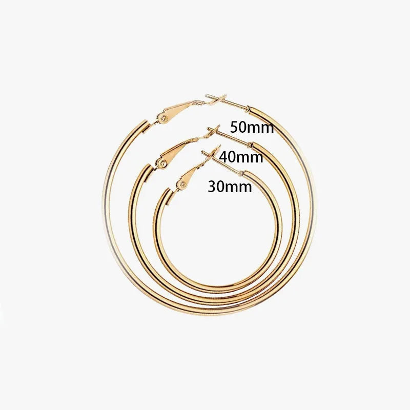 6pair /pack Smooth Open Women Men Hoop Earrings Stainless Steel Ears Jewelry Accessories, Birthday Gifts. Party Gifts