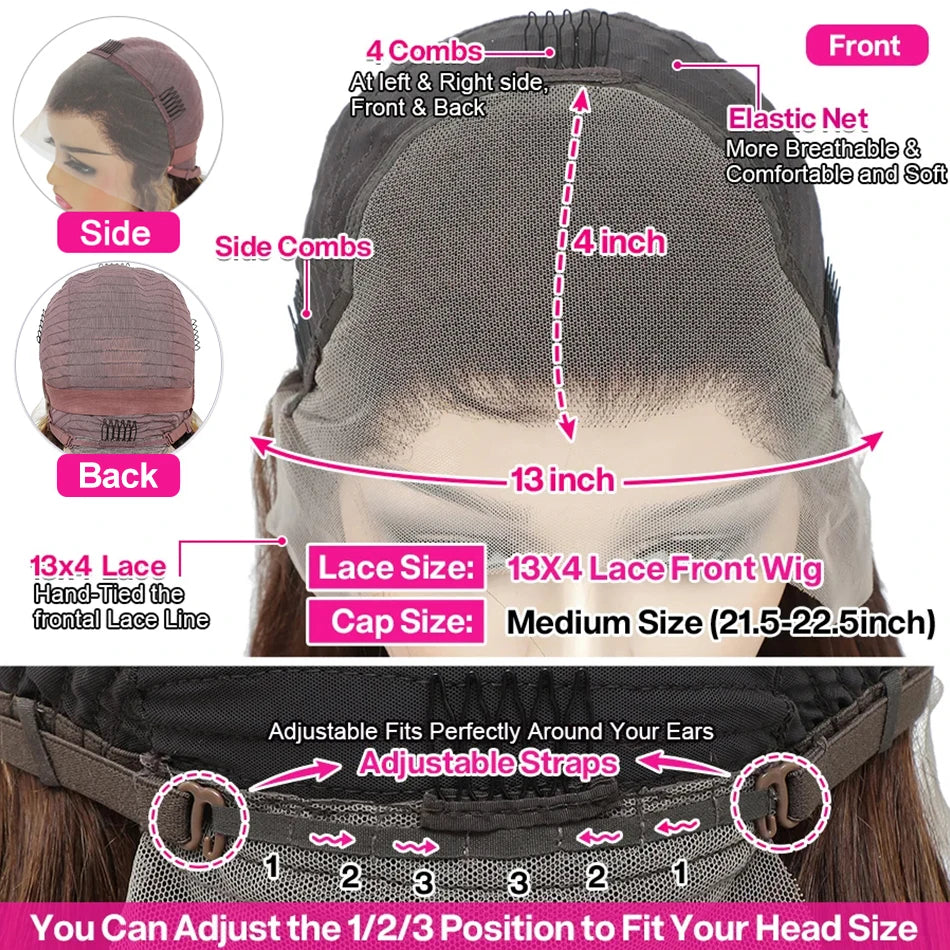 Blue Colored Human Hair Wig 13x4 Lace Frontal Wigs Straight Lace Front Human Hair Wig For Women Brazilian Remy Human Hair Wig