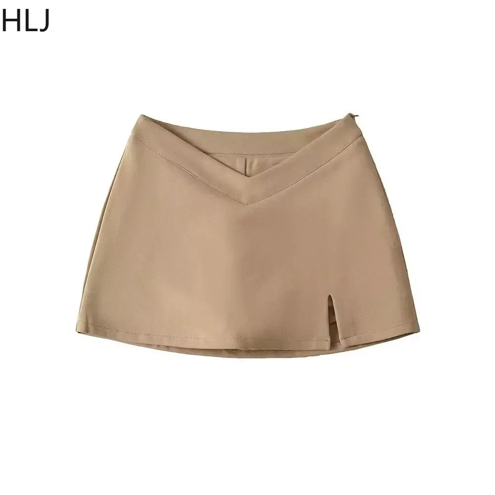 HLJ&GG Autumn Knit Vest Shirts Two Piece Sets Women Lapel Button Long Sleeve Top And Mini Skirts Outfits Fashion Retro 2pcs Suit