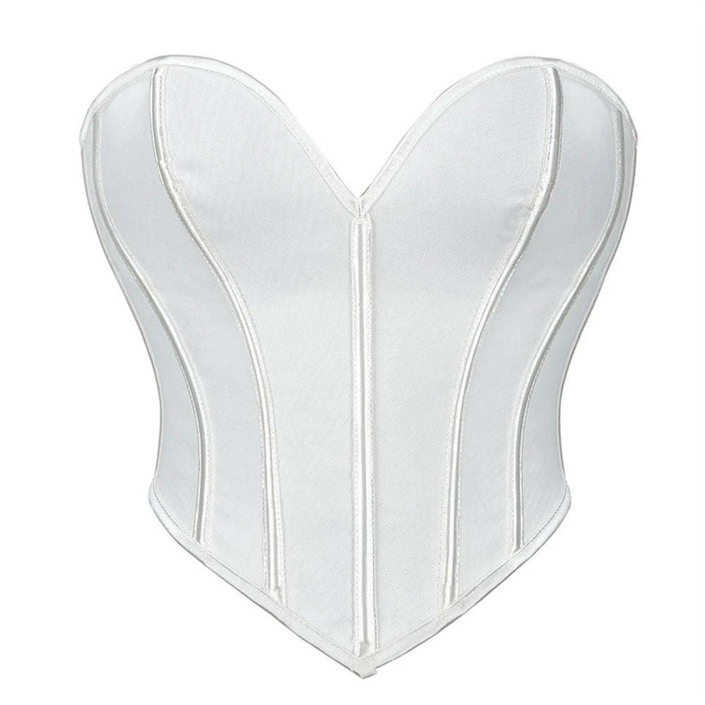 Sexy Women Overbust Corsets Crop Tops Golden Printed Bustiers Lace Up Body Shaper Lingerie Gothic Corselet