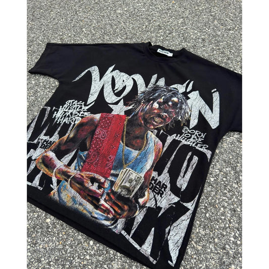 Hip Hop T-shirts for Men New in Tops and T-shirts Cotton Men's Clothing Y2k Oversized GYM Graphic Sexmachine Vintage T-shirt