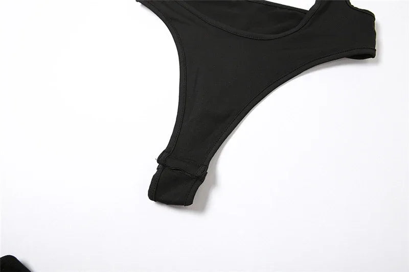 Sexy Sleeveless Cut Out Bodysuits For Women Summer Beach Holiday Tops One Piece High Rise Bodysuit Rompers Clothes Swimsuit