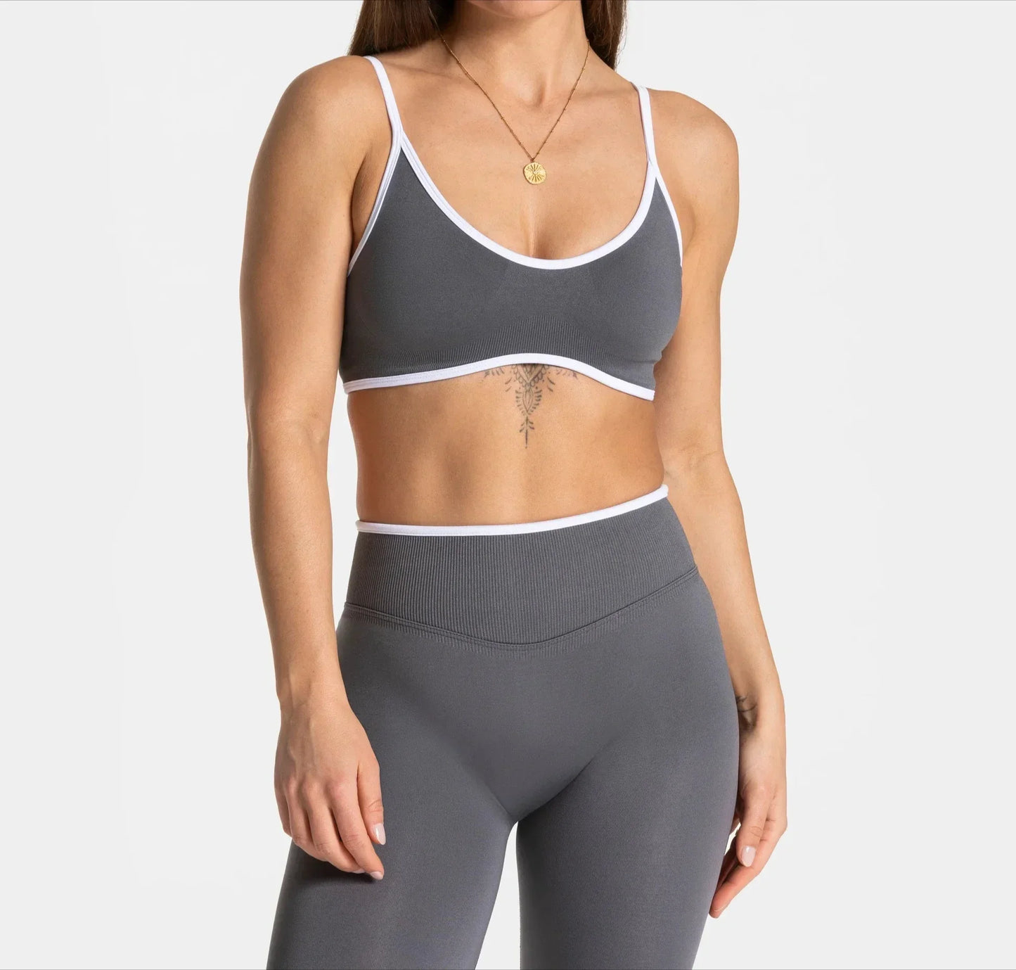 Summer Women's Solid Color Sports Suspender Bra Sexy Backless Knit with Chest Cushion Suspender Yoga Fitness Top