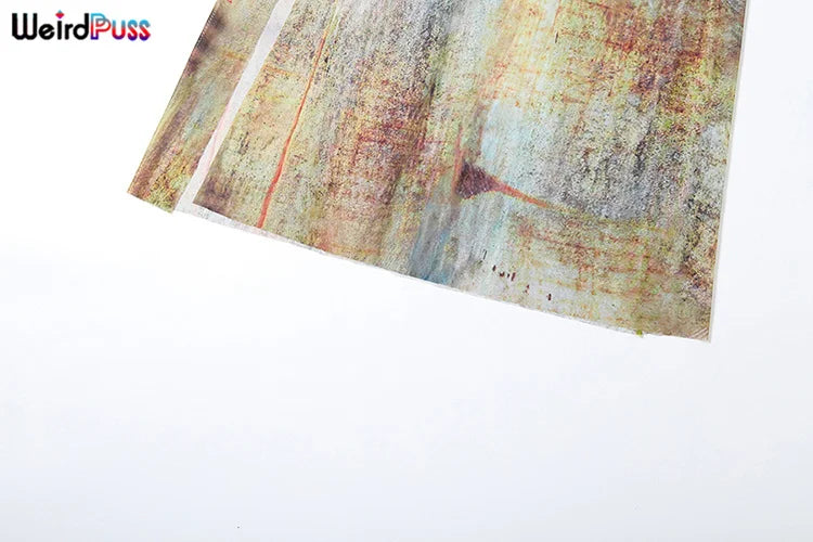 Weird Puss Hollow Halter Dress Women See through Summer Trend Sleeveless Waistless Vintage Print Long Bodycon Clubwear Vestidos