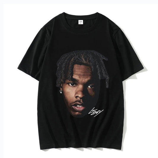 Lil Baby Retro Graphic Men's Hip Hop Style Rapper Men Women Cotton Short Sleeve T-Shirts Oversized Streetwear 80046
