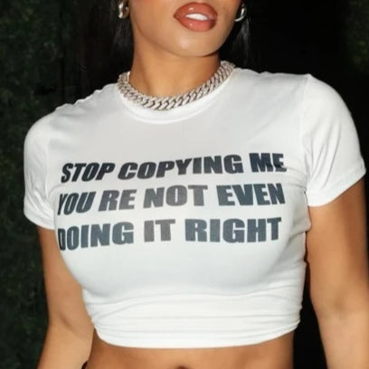 HLJ&GG Y2k Fashion Letter Printing T-shirt Women Short Sleeve Slim Crop Top Female Vintage Streetwear Gothic BabyTee 2025 New