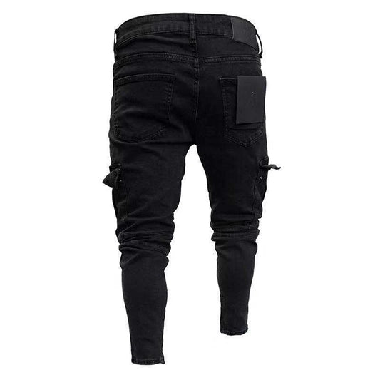 Men s Stylish Cargo Jeans with Fit Design and Multiple Pockets for Spring and Summer Streetwear Fashion