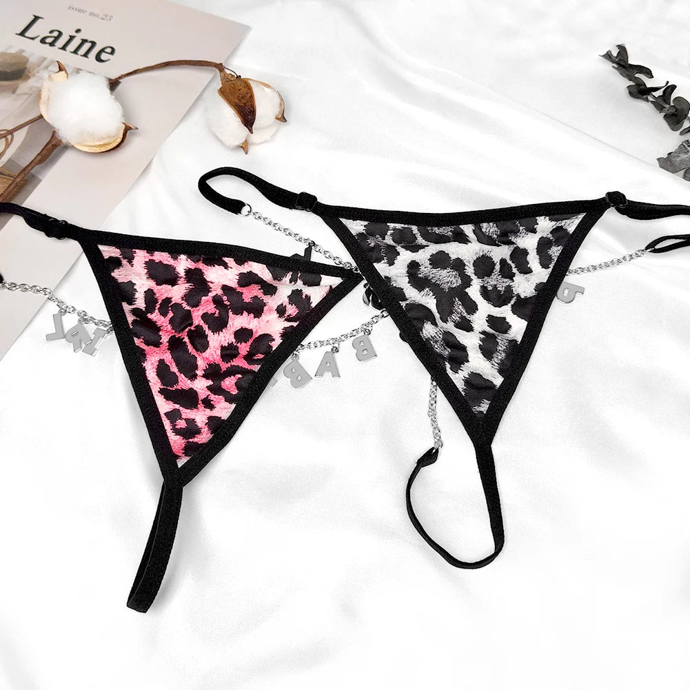 Customize Name Crystal Letters Waist Body Chain for Women Sexy Leopard Underwear Thong Body Jewelry Valentine's Day Gift