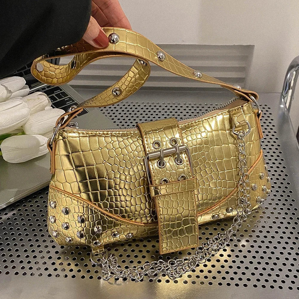 Fashion Women Shoulder Bag Y2K Armpit Bag Luxury Design Bag Pleated Underarm Bag Solid Color Messenger Bag Purse Hobos Handbags