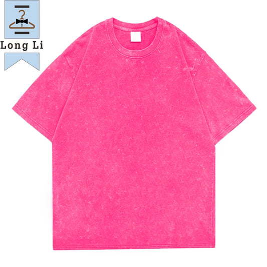 Hip Hop t shirt Men fashion Cotton Harajuku Multicolors Oversized Washed T-shirt women Unisex Summer Retro Short Sleeve Tee top