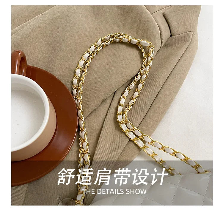 2025 New Women's Light Luxury Chain Square Bag Trendy Crossbody Shoulder Design | Versatile Handy Small Purse for Daily/Evening