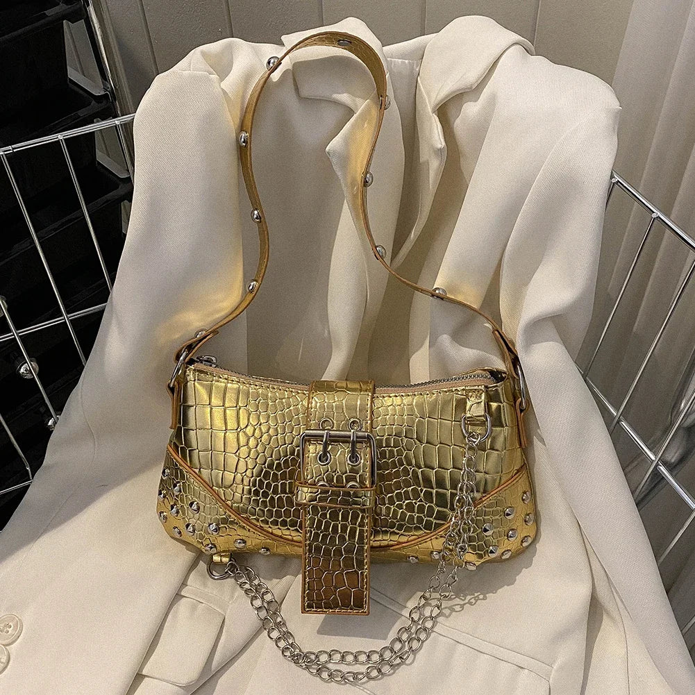 Fashion Women Shoulder Bag Y2K Armpit Bag Luxury Design Bag Pleated Underarm Bag Solid Color Messenger Bag Purse Hobos Handbags
