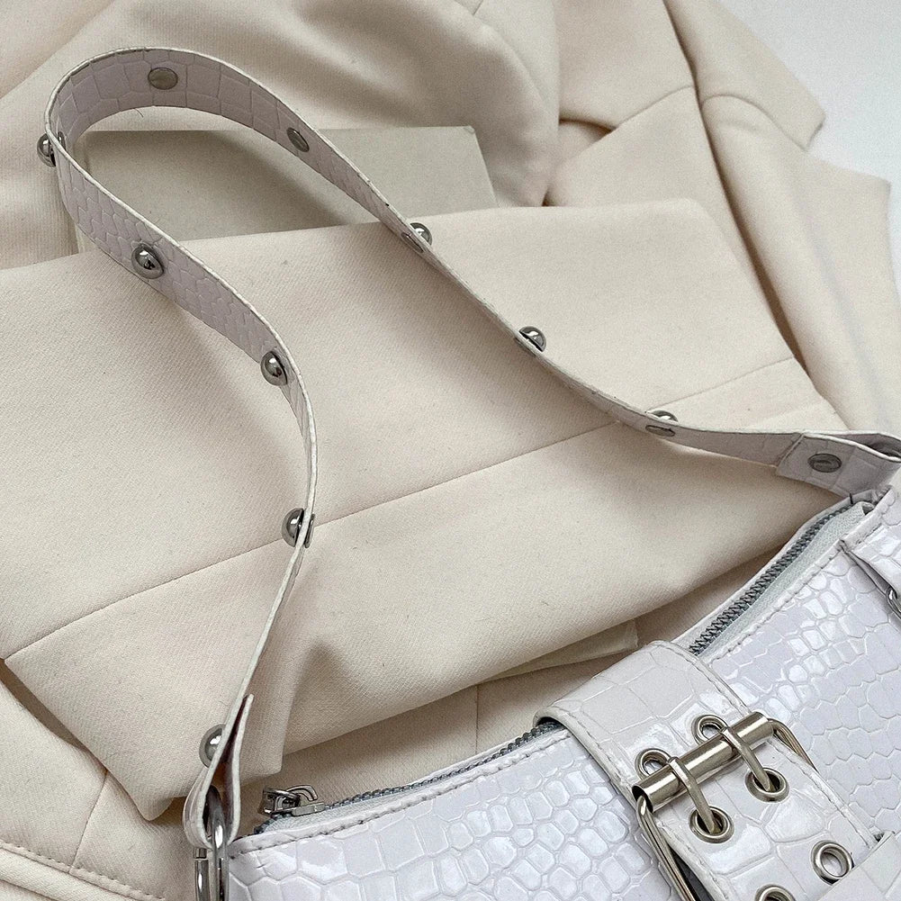 Fashion Women Shoulder Bag Y2K Armpit Bag Luxury Design Bag Pleated Underarm Bag Solid Color Messenger Bag Purse Hobos Handbags