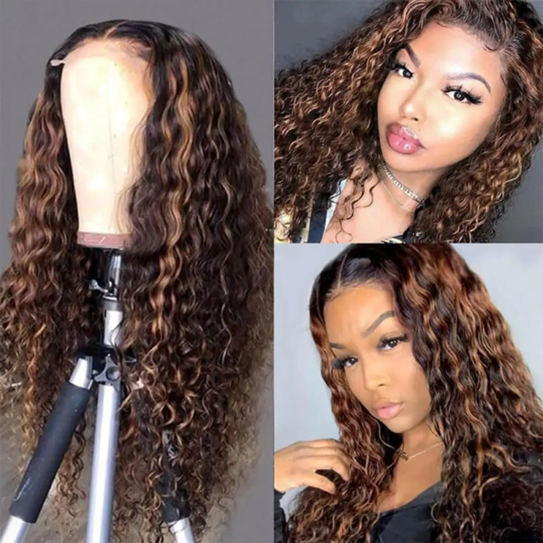 Varlea 200% Density 1B/30 Deep Wave Frontal Wig 13x6 Hd Lace Curly Wigs Water Wave Human Hair Wig 13x4 Highlight Wig Human Hair