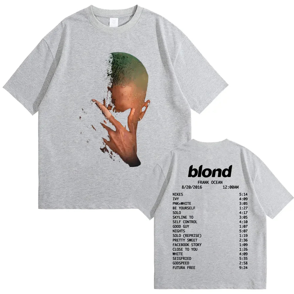 Rapper Frank Fashion Vintage Graphic T-shirts Men Women Ocean Hip Hop Trend T Shirts Blond T-shirt Man Tshirt