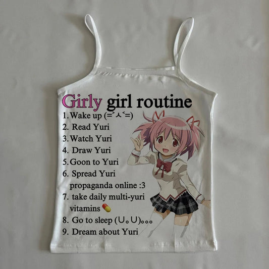 2000s Punk Anime Graphics Tanks & Camis Top Grunge Vintage Gothic Clothes Women  Streetwear Y2k Tops Emo Crop Top Clothing