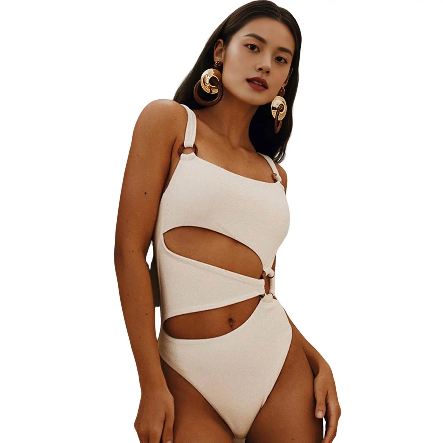 One Piece Women Swimsuit Sexy Stain Resistant Shoulder Strap Bikini Set Slim Fit Push Up Summer Beachwear For Holiday
