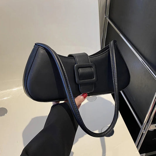 Fashion Solid Women's Shoulder Bag Artificial Leather Square Underarm Bags Ladies Handbags For Daily Used and Gift