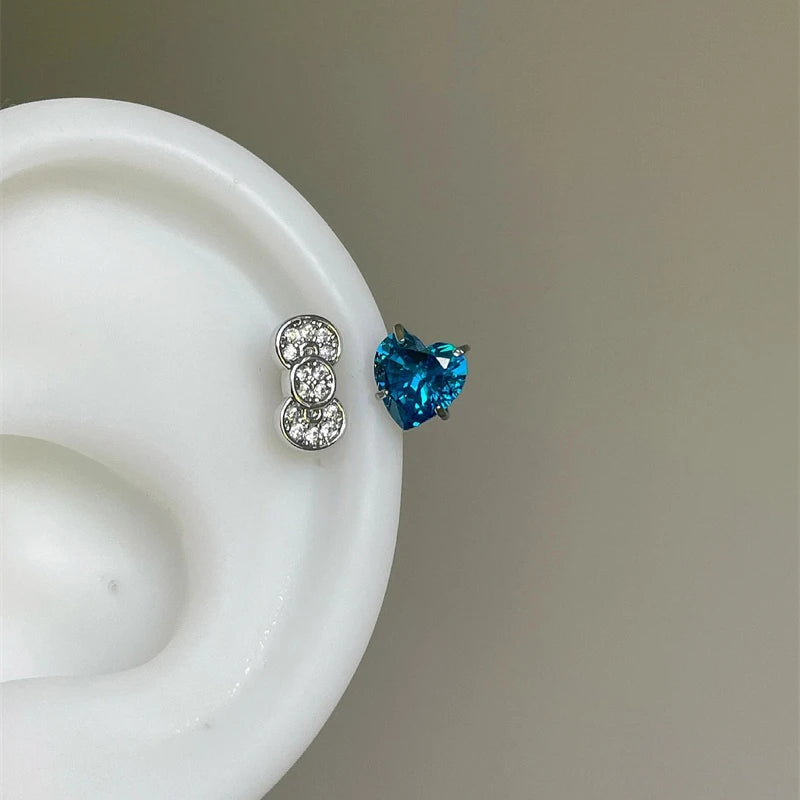 1PCS 1.2mm Bowknot Ring Stainless Steel Ear Bone Nail Shiny Screws Earrings Y2K Hottie Cochlea Piercing Body Jewelry