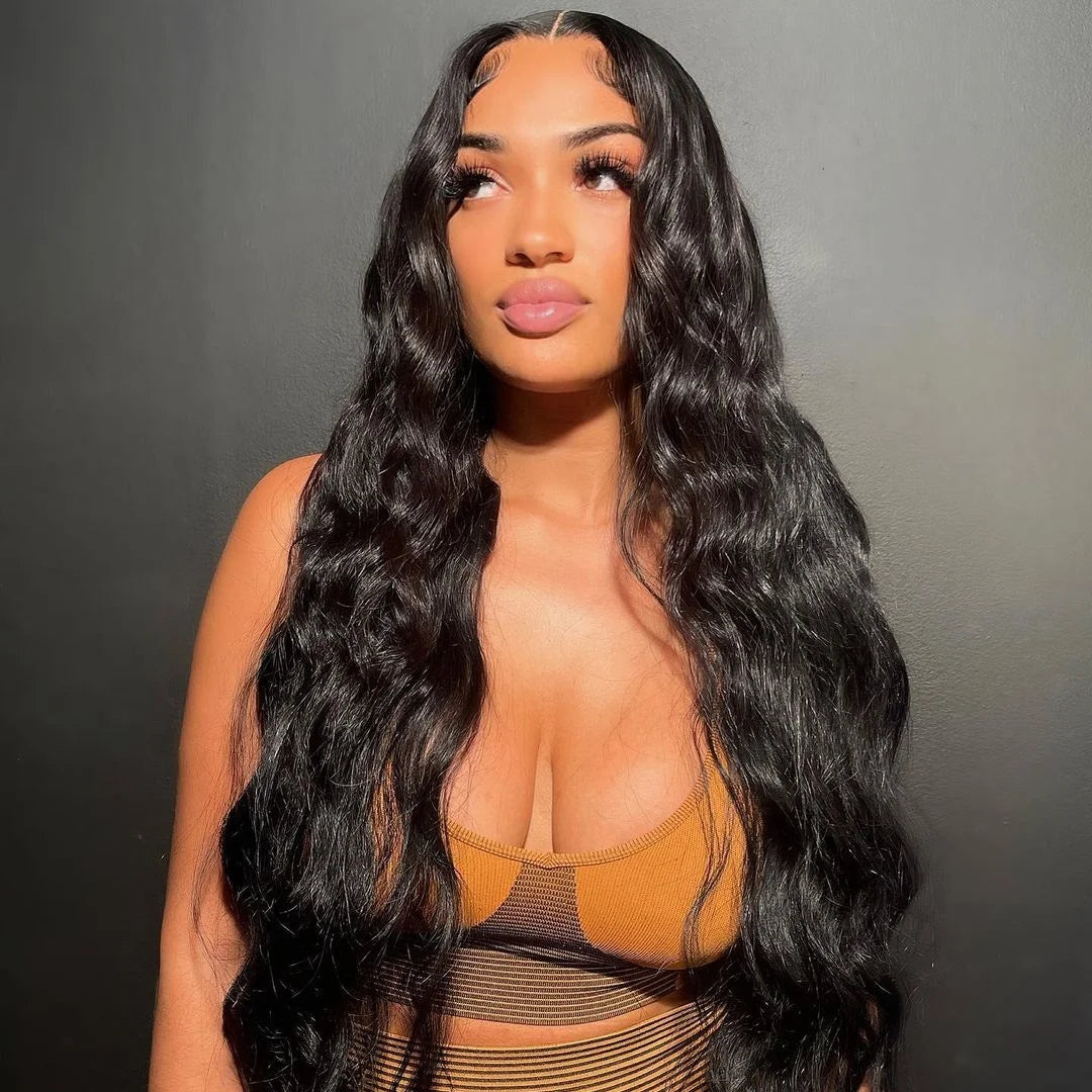 Blue Transparent 13x6 Lace Frontal Human Hair Wigs Brazilian Highlights Body Wave 13x4 Lace Front Wig Pre Pluck 5x5 Closure Wig