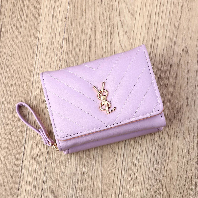 2025 new women's wallet short, fashionable and simple PU change bag card bag multi slot small wallet wallet wallet