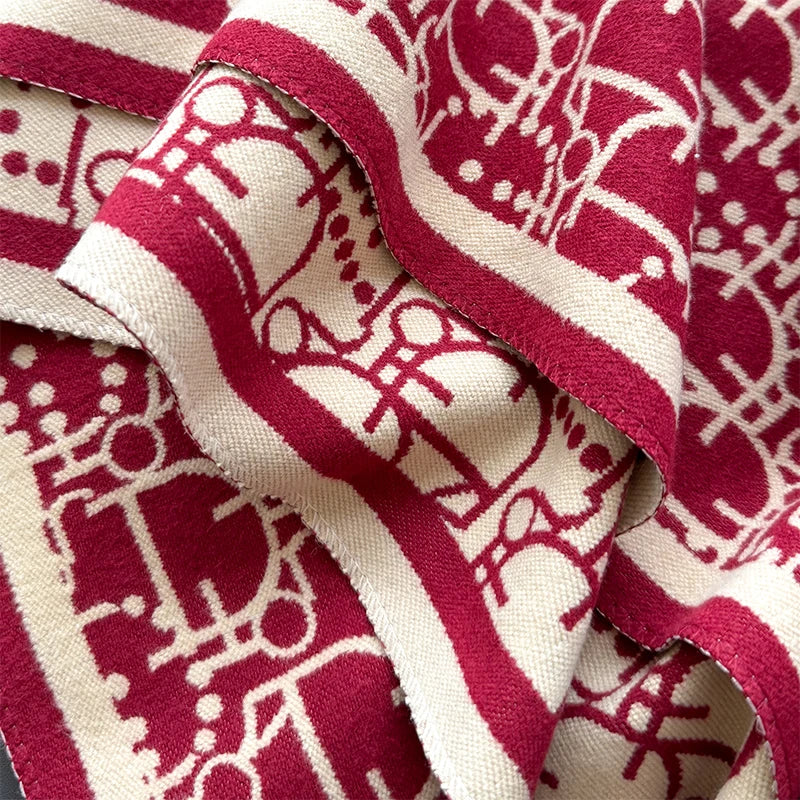 New Letter Design Winter Warm Cashmere Jacquard Scarves High Quality Women Thicken Wrap Shawl Ladies Wool Pashmina Scarf