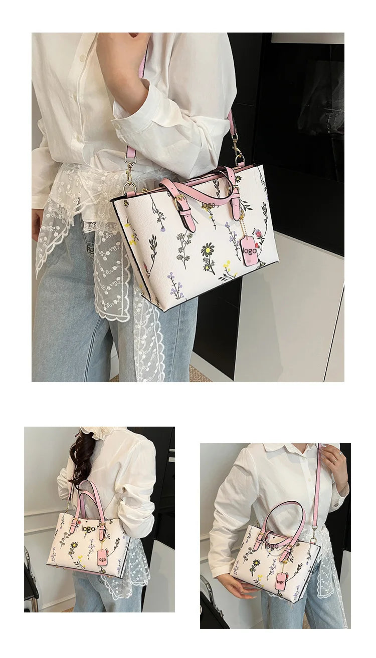 2025 Popular Classic Retro Tote Bag with Print, Shoulder Bag, Crossbody Bag, and Handheld Bag