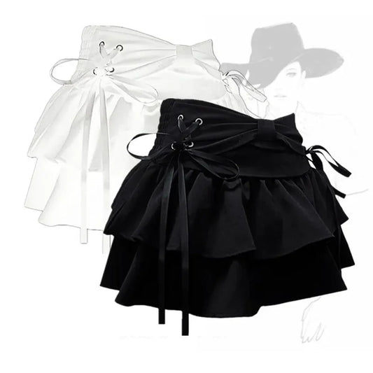 New Fashion Women Hot Girl Sweet Bow Vintage Y2k Clothes American Streetwear Sexy Summer A-line Gothic Mini Denim Skirts