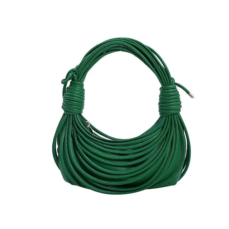 2025 Trendy! Women's Multicolored Woven Knot Handbag - Stylish Crossbody/Top Handle Bag | High-End Texture for Streetwear