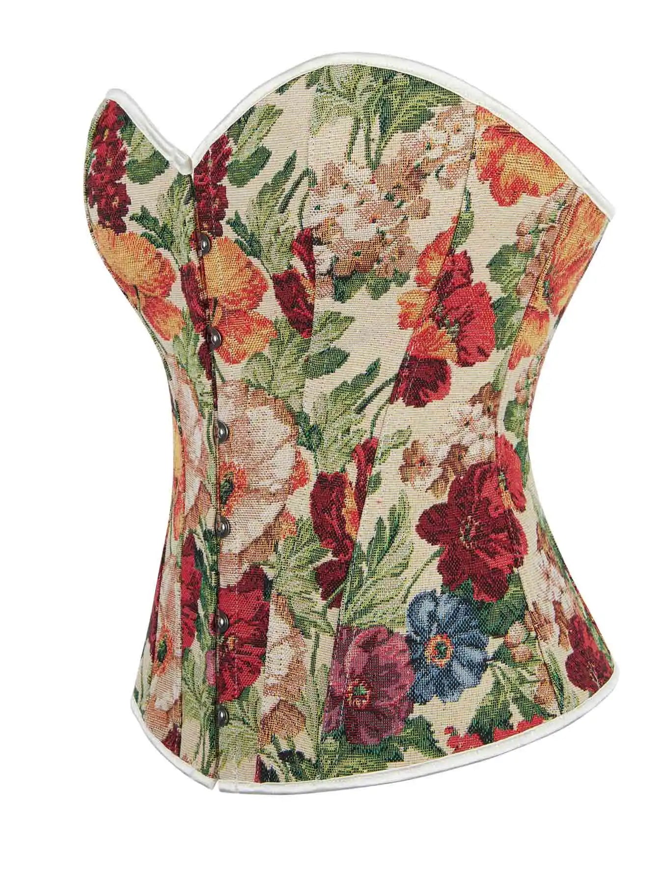 Spring new court Corset Jacquard tube top lace-up body shaping coat