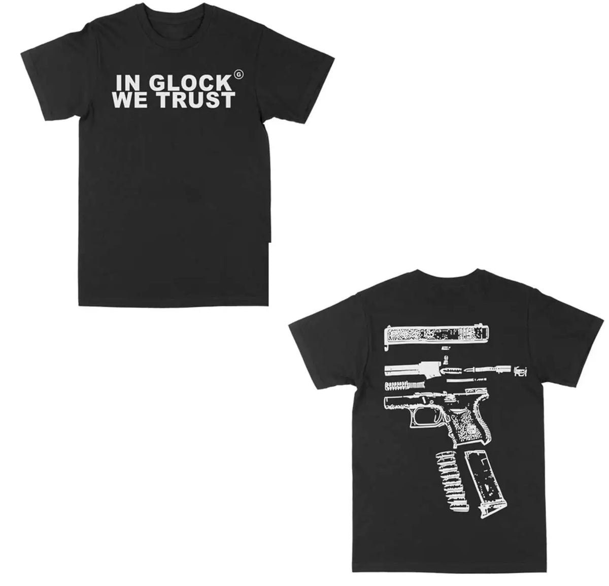 In Glock We Trust Graphic Tee T-Shirts Summer Men's Women Leisure Cotton Tees Shirt O Neck Short Sleeve Tops Loose Casual Trendy