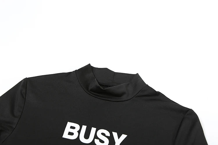 Weird Puss Casual 2 Piece Set Women Letter Print Shorts Sleeve Crop Tops+Puffy Skirt Simple Basic Matching Streetwear Outfits