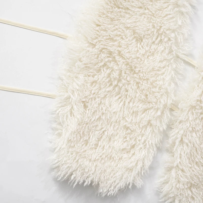 Weird Puss Sexy Furry Tank Tops Women Backless Sexy Midnight Cardigan Autumn Hipster Wild Basic Streetwear Halter Furs Y2K Tops