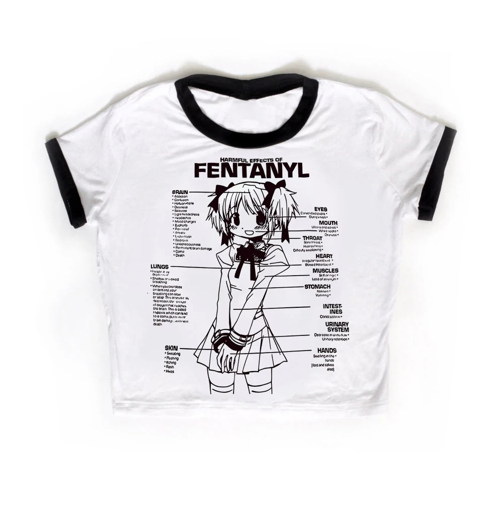 2000s Clothing Y2K Clothes EMO Vintage Street Aesthetic Baby Tees Women's Anime Graphic T Shirts Casual Short-sleeved Crop Top