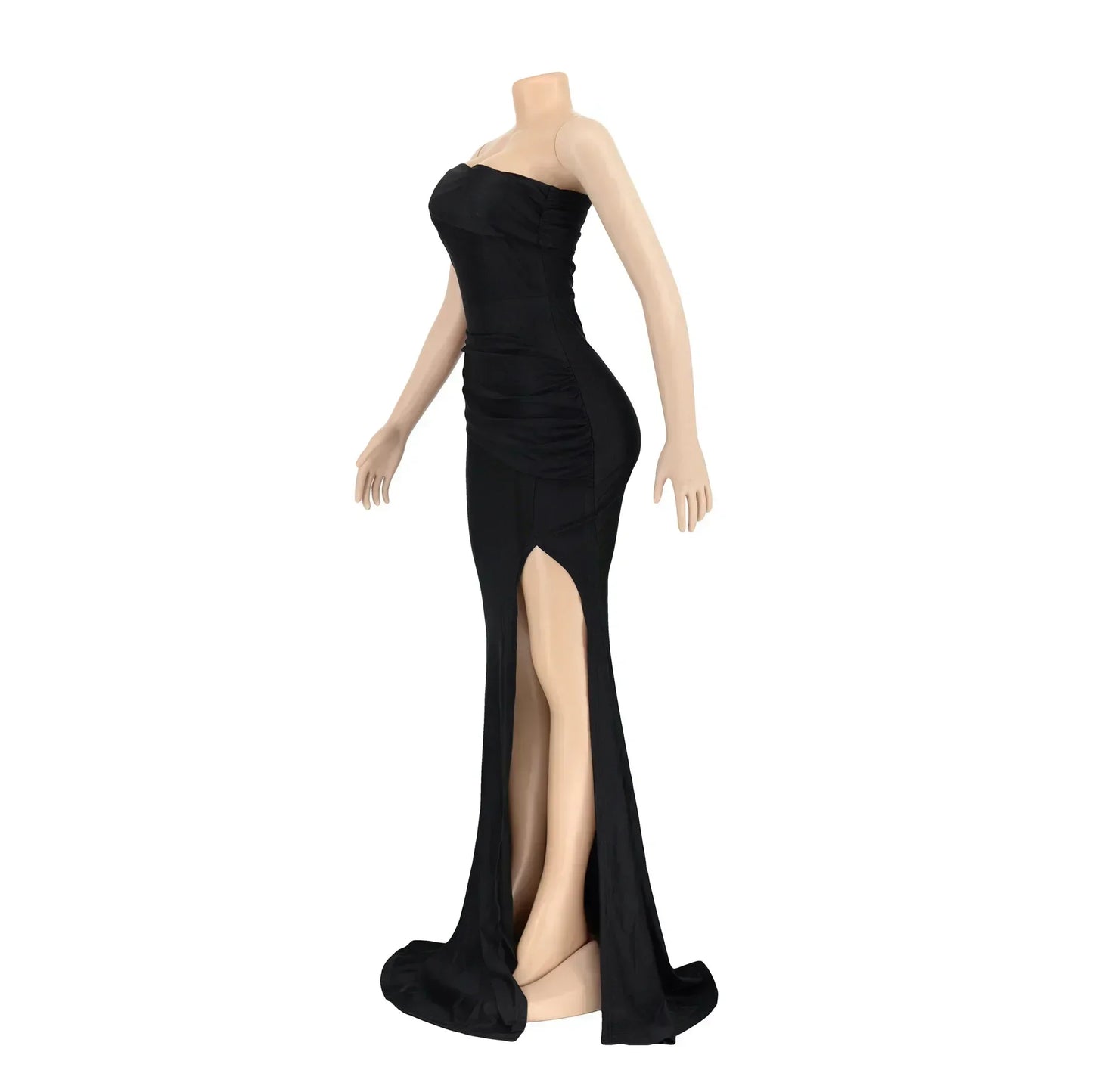 One Shoulder Dress Side Slit Dresses Women Elegant Luxury Designer Evening Party Dresses Pleated Split Long Dress Prom Vestidos