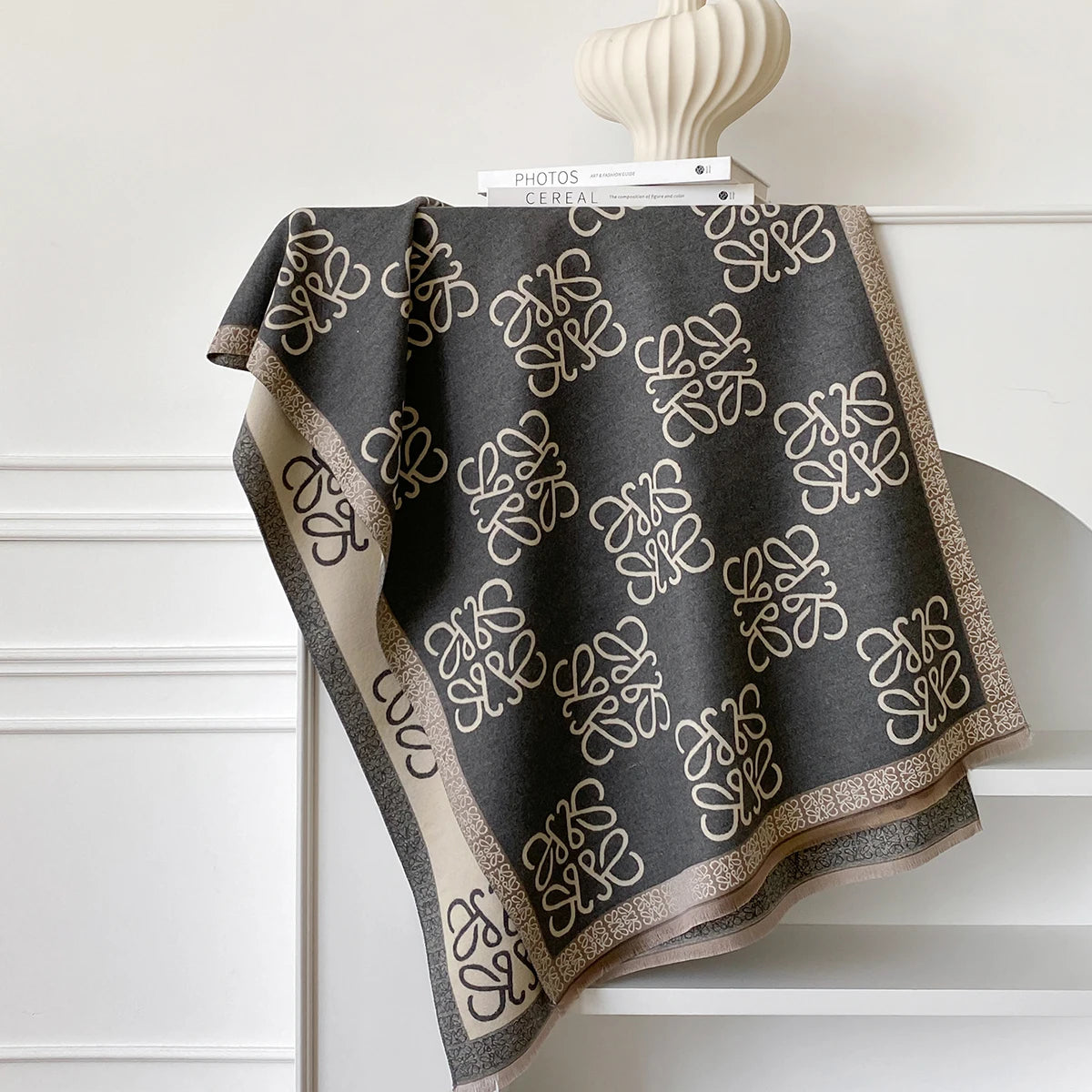 2025 New Women's Scarf Warm Scarf Shawl Simple Imitation Cashmere Scarf Thick Shawl Jacquard Fashion Autumn and Winter